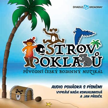 Ostrov pokladů audiobook, Jan Krůta, Josef Laufer, Michaela Novotná, Zdeněk Hrubý