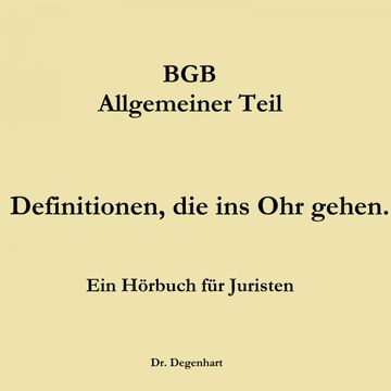 Bgb - Allgemeiner Teil audiobook, Thomas Degenhart