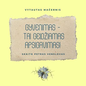 GYVENIMAS – TAI GEIDŽIAMAS APSIGAVIMAS! audiobook, Vytautas Mačernis