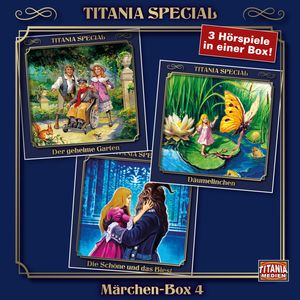 Titania Special, Märchenklassiker, Box 5: Der geheime Garten, Däumelinchen, Die Schöne und das Biest, Frances Hodgson Burnett, Gabrielle-Suzanne Barbot de Villeneuve, Hans Christian Andersen