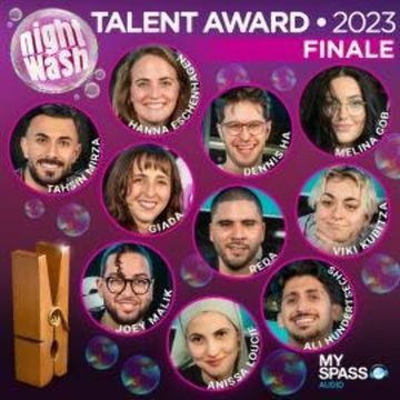 NightWash Live, Talent Award Finale 2023 audiobook, Ali Hundertsechs, Anissa Loucif, Ben Schafmeister, Dennis Ha, Giada, Hanna Eschenhagen, Joey Malik, Melina Göb, Reda, Simon Stäblein, Tahsin Mirza, Viki Kubitza